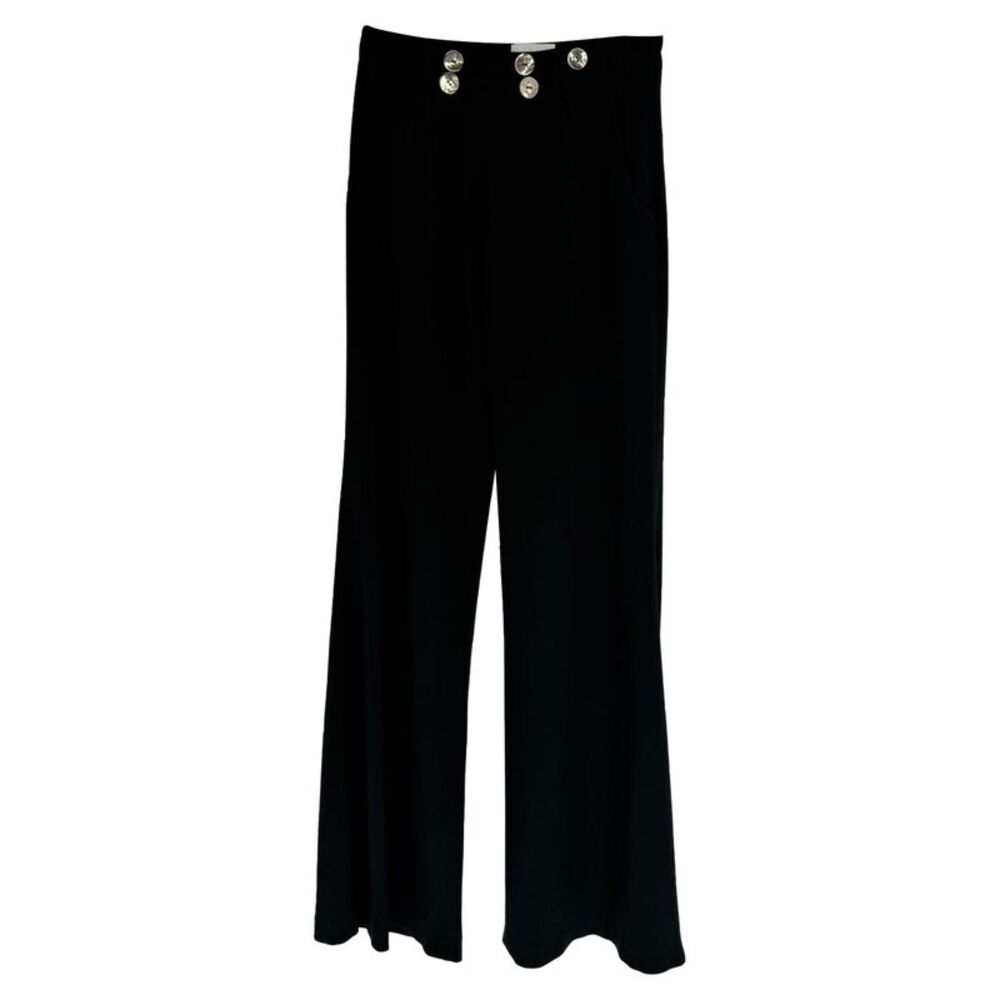 Galvan London Button-Embellished Trousers in Black Polyester